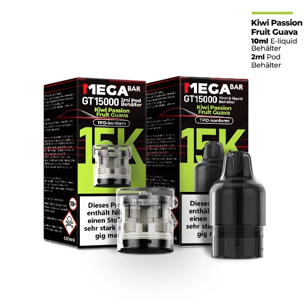 MegaBar - GT15000 - Pod - Kiwi Passionfruit Guava