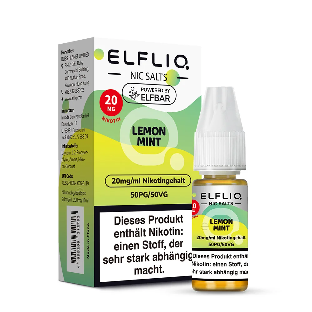 Elfbar Elfliq 10ml - Lemon Mint 20mg