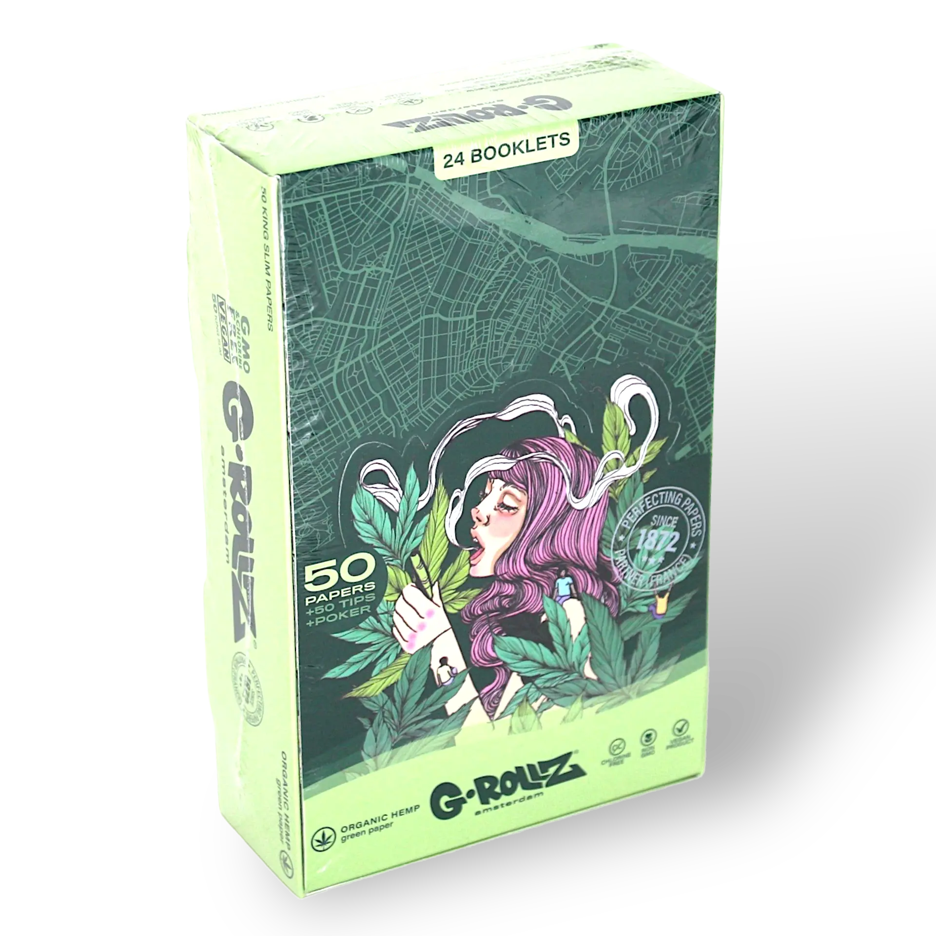 G-Rollz -  "Mushroom Lady“ Bio-Grünhanf KS Slim Papers + Tips - GR33G-DIS