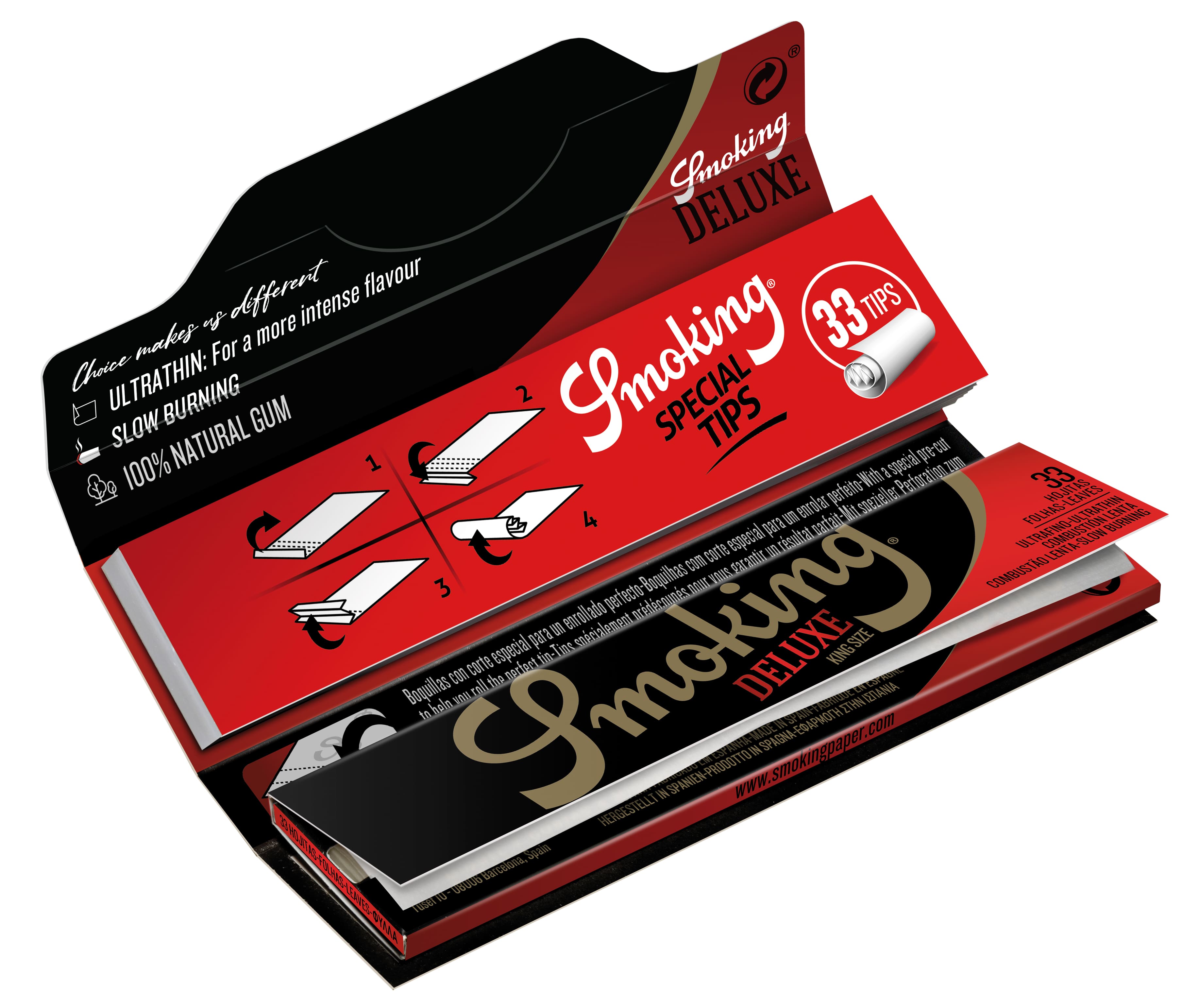 Smoking - King Size - Deluxe - 50 Hefte à 33 Blatt + Tips