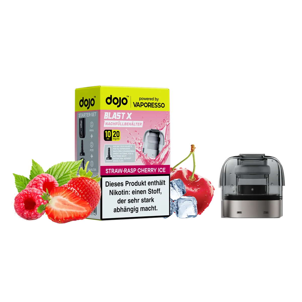 Dojo Blast X - Refill Container 20mg/ml - Strawberry Raspberry Cherry Ice